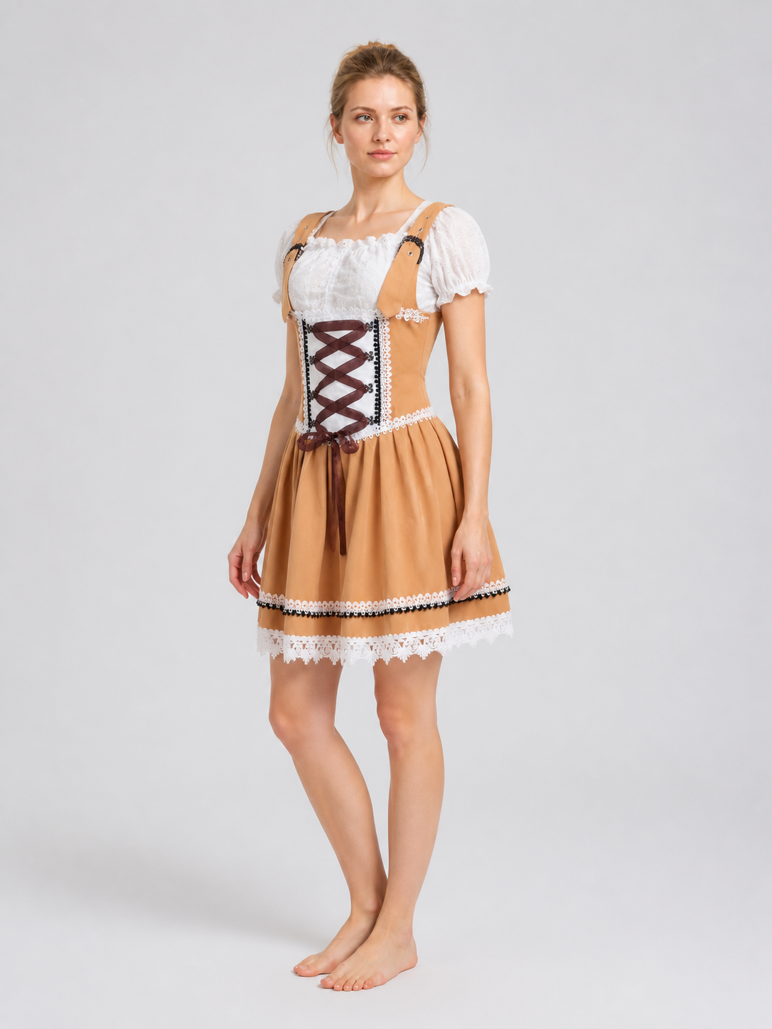 Oktoberfest Dress with Lace and Lacing, S–XXL side view