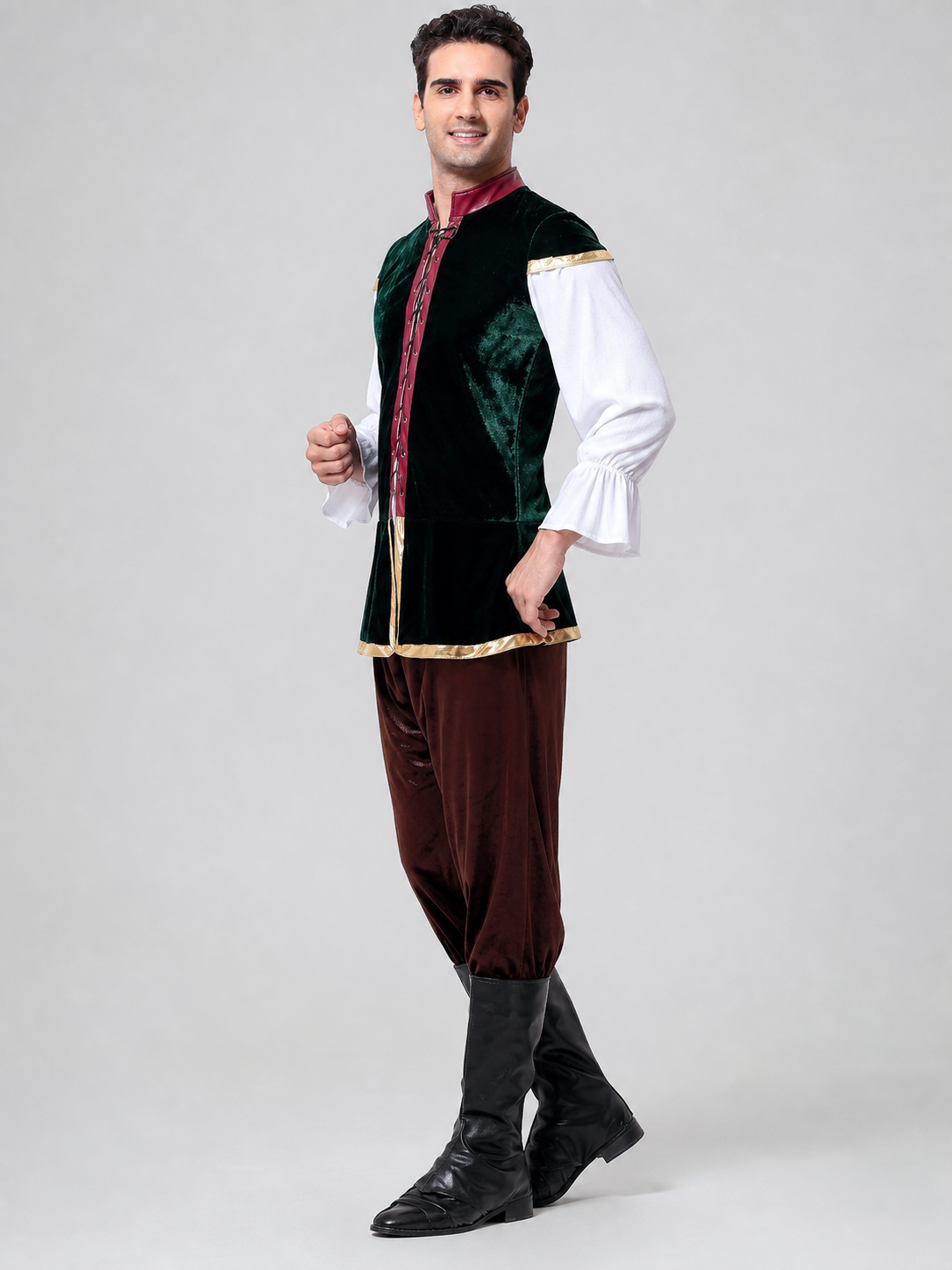 Historical Costume with Shirt and Brown Pants