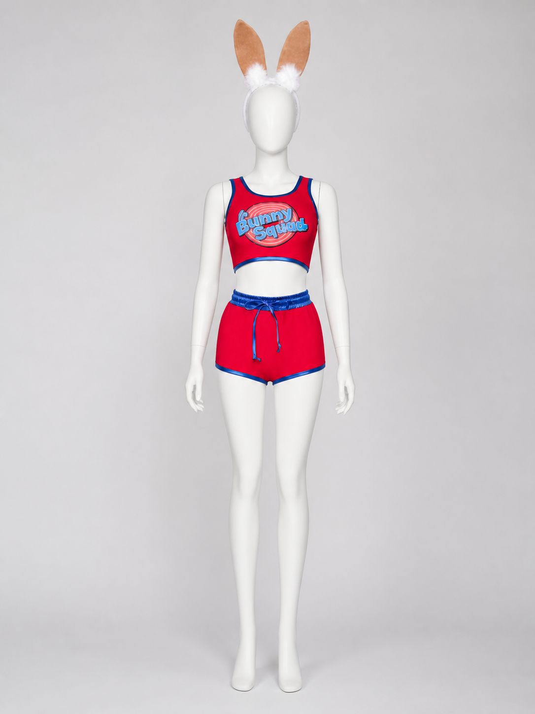Bunny Stage Costume: Top, Shorts, and Headwear side view