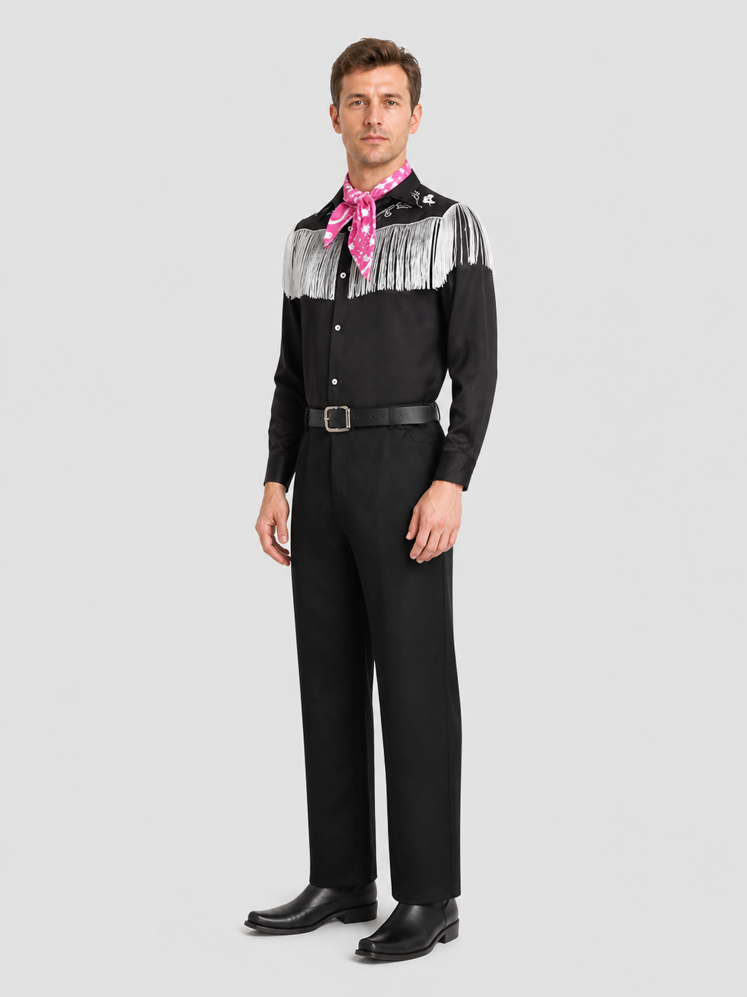 Barbie Ken Cosplay Costume, Western, 2-Piece, Fringe side view