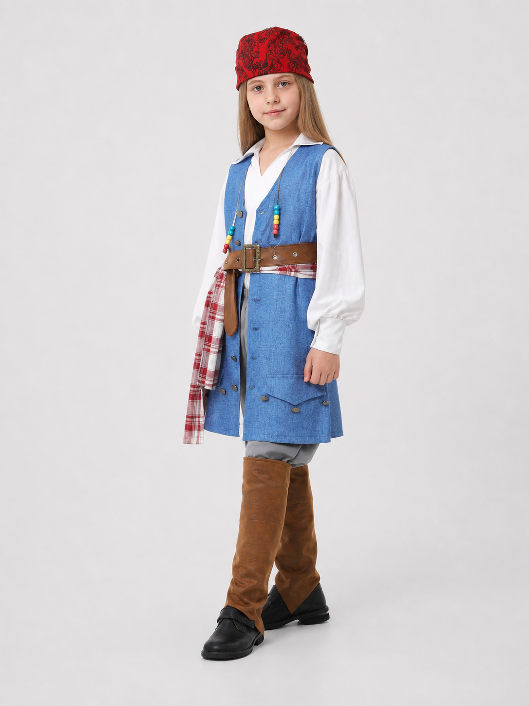 Caribbean Pirate Captain Costume for Halloween, S–XXL side view