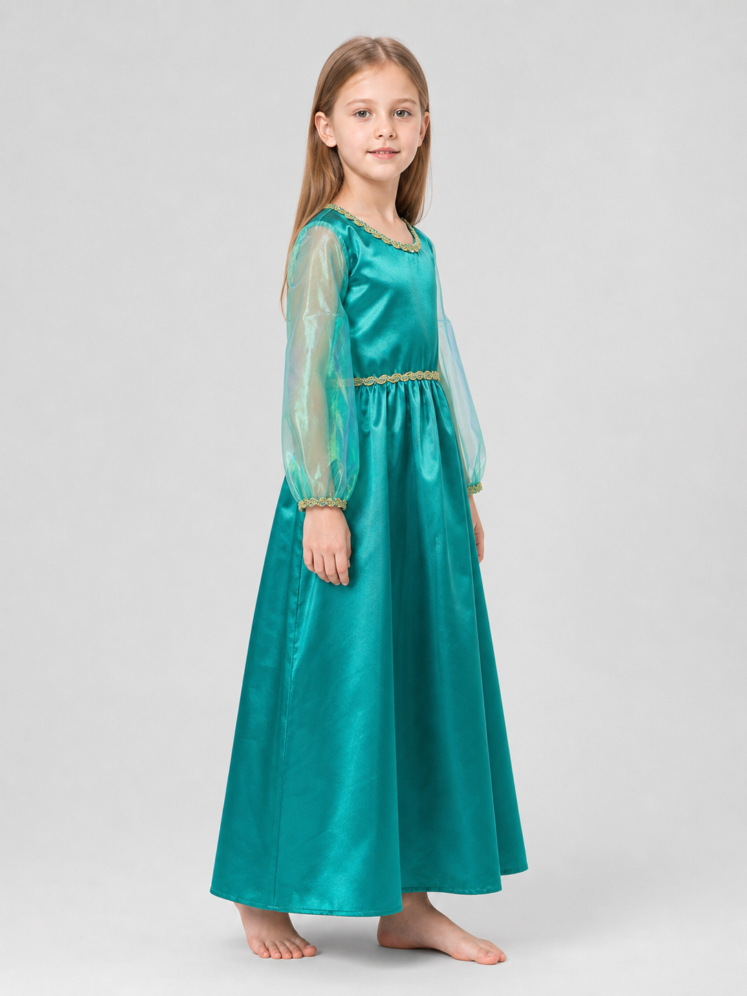 Green fairy-elf costume with wings and headband