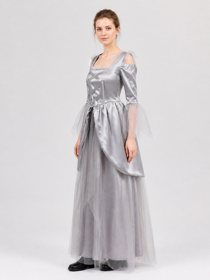 Halloween Cosplay Dress, Gothic, Gray side view