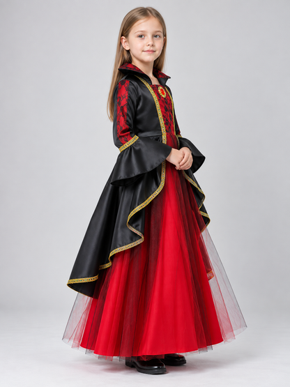 Kids' black carnival dress with gold trim