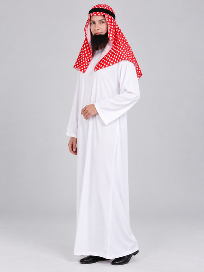 Arabic-Style Carnival Costume with Headscarf and Beard