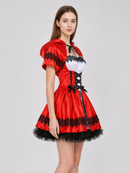 Little Red Riding Hood Hooded Costume Dress side view