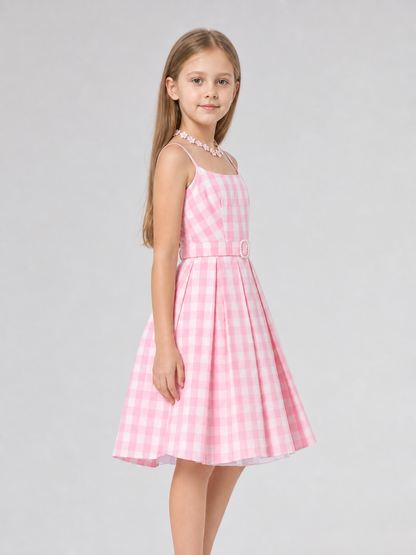 Barbie-Style Cosplay Dress, Pink Gingham