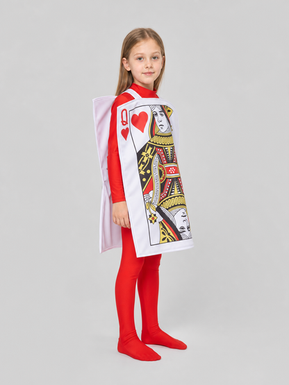 Red Q Playing Card Cape for Parties