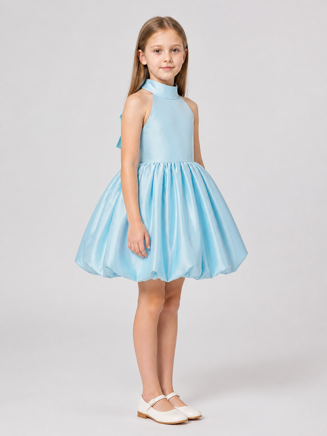 Full Festive Dress with Lace Back and Bow