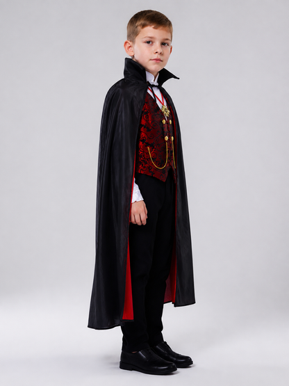 Children's Vampire Costume with Cape and Vest side view