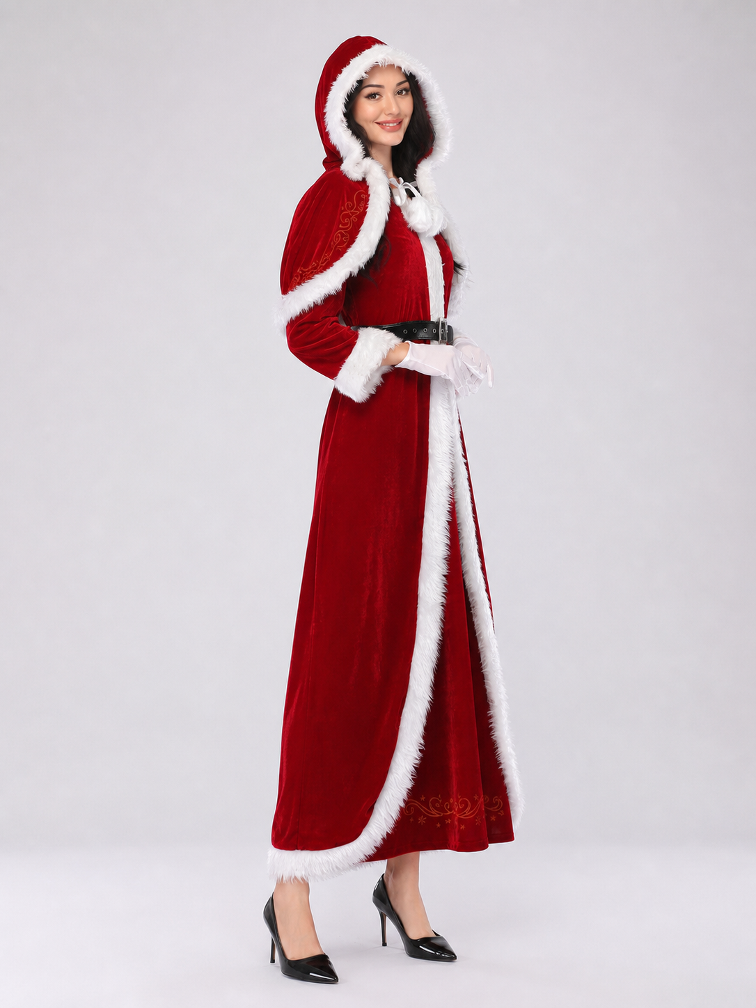 Christmas hooded costume with belt