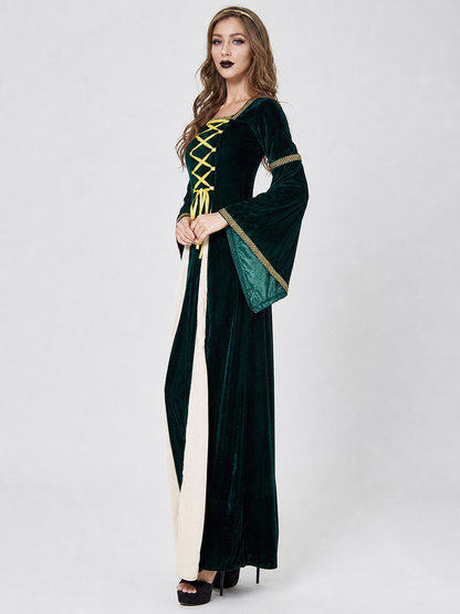 Medieval Costume with Gold Lacing and Sleeves