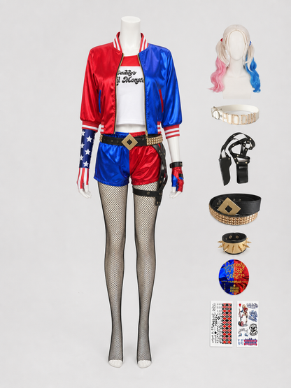 Harley Quinn Costume, Cosplay and Halloween Costume Set side view