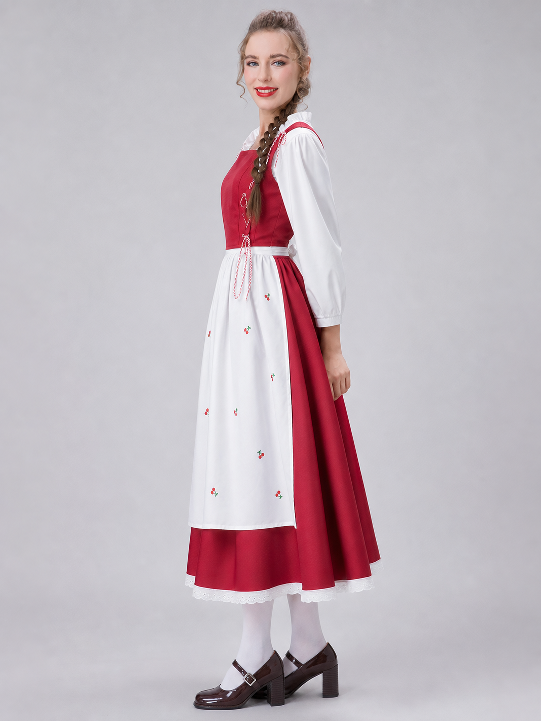 Little Red Riding Hood Dress with Apron and Cherries