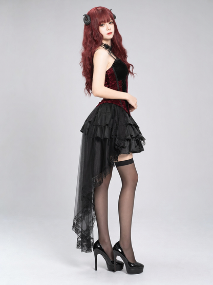 Gothic Corset Costume with Skirt and Necklace
