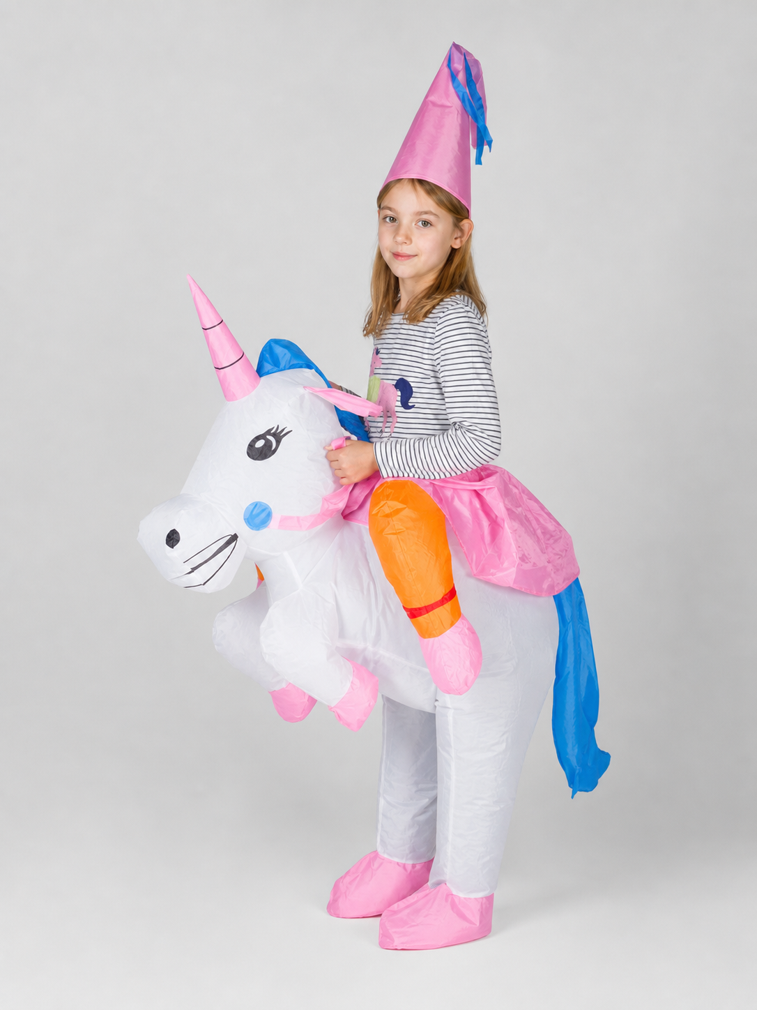Inflatable Unicorn Costume with Pink Hat