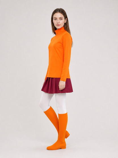 Velma Cosplay Costume: Top and Skirt