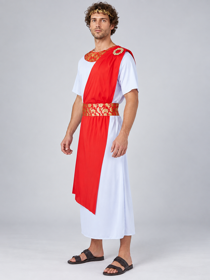 Long Costume with Red Insert and Short Sleeves side view