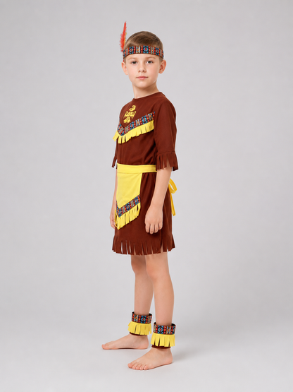 Carnival costume with fringe and feathers