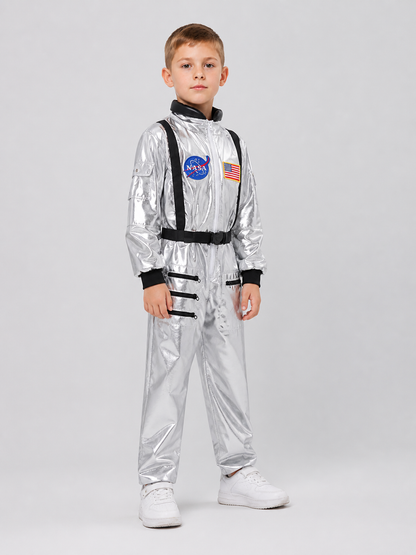 Silver Astronaut Costume, Cosplay Jumpsuit side view