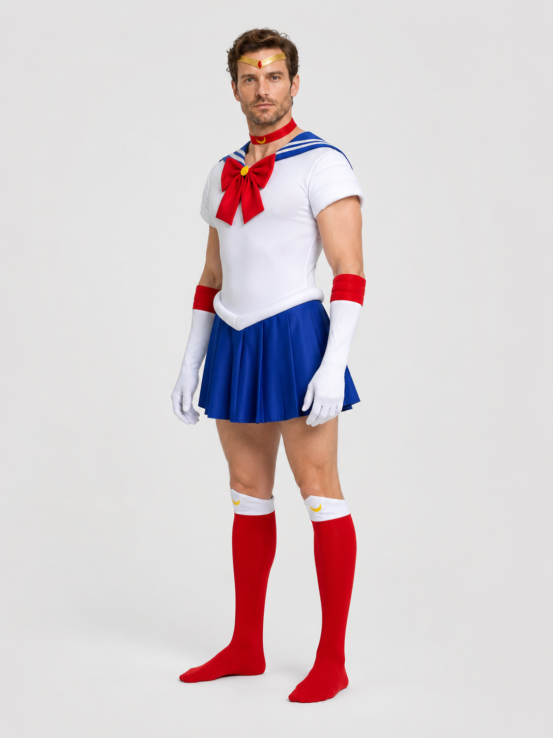 Sailor Moon Cosplay Costume, Sailor-Style Top with Skirt side view