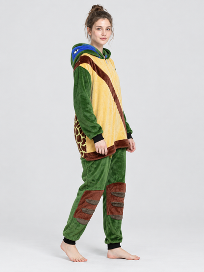 Dragon one-piece pajama with hood and zipper