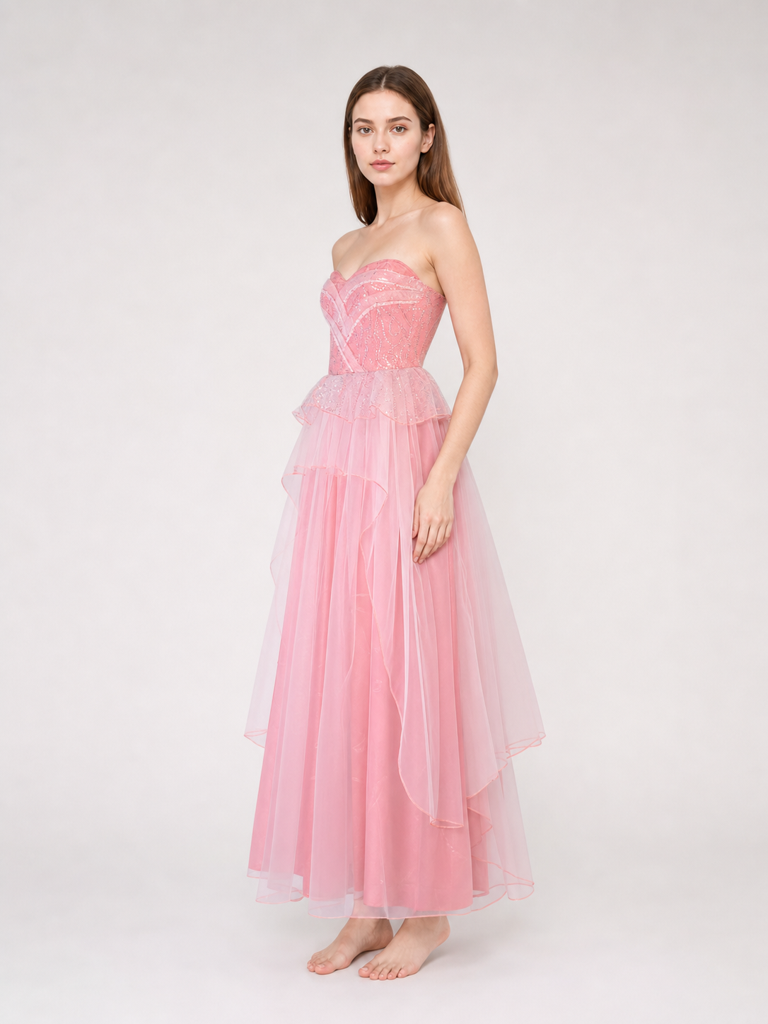 Glinda pink cosplay dress with a full skirt