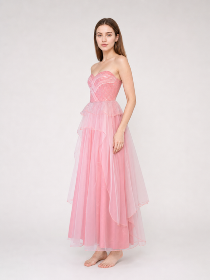 Glinda pink cosplay dress with a full skirt