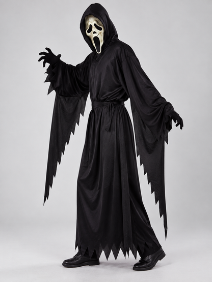 Halloween Carnival Costume: Black Hooded Robe