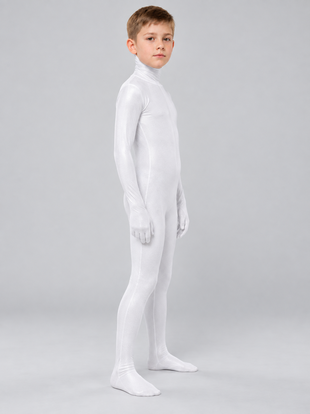 White Polyester Invisibility Costume with Long Sleeves