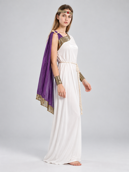Ancient Carnival Costume with Purple Cape side view