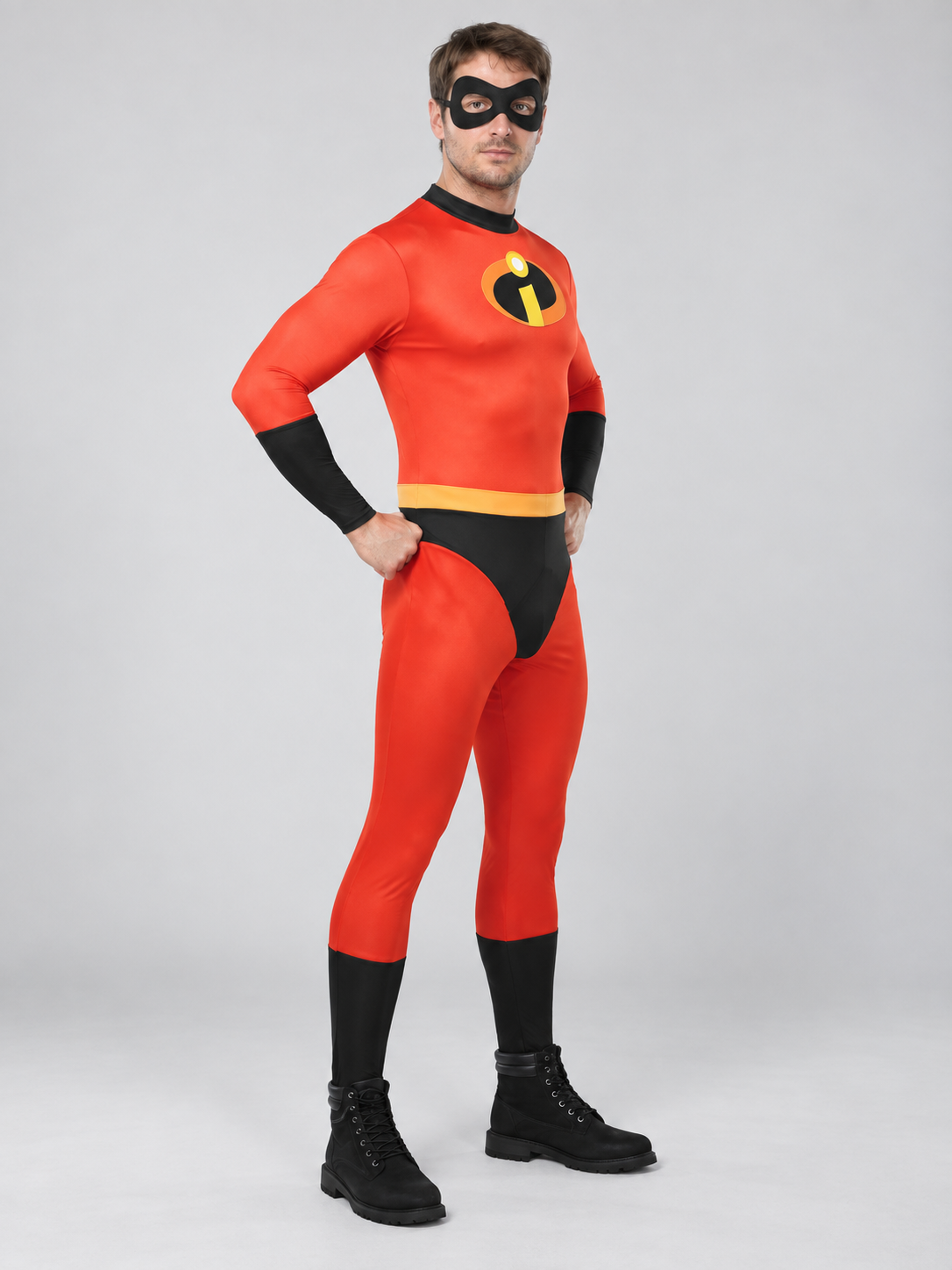 Superhero Costume with Eye Mask and Emblem