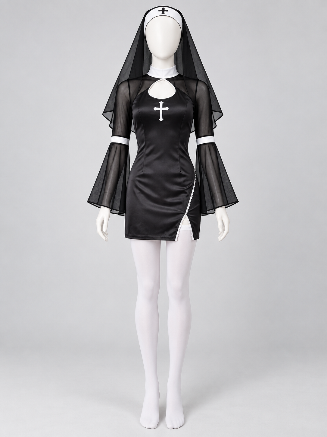 Carnival costume with hood and crosses