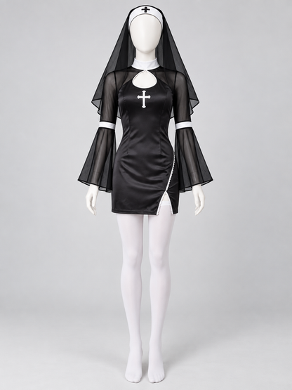 Carnival costume with hood and crosses