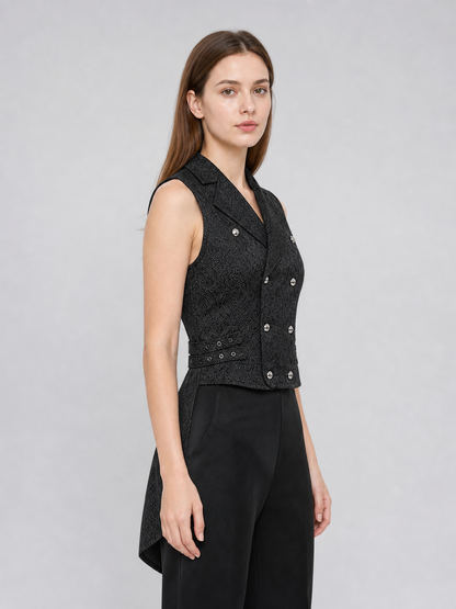 Steampunk Vest with Pattern and Double Row of Buttons