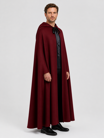Long Hooded Death Cloak for Halloween Cosplay side view