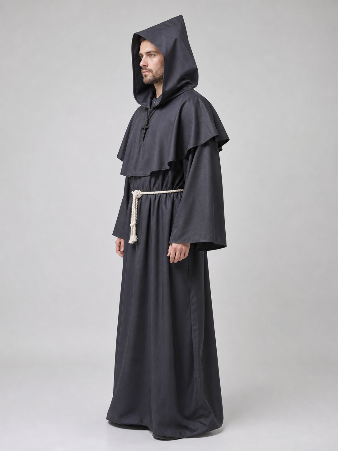 Long Carnival Robe with Hood and Belt