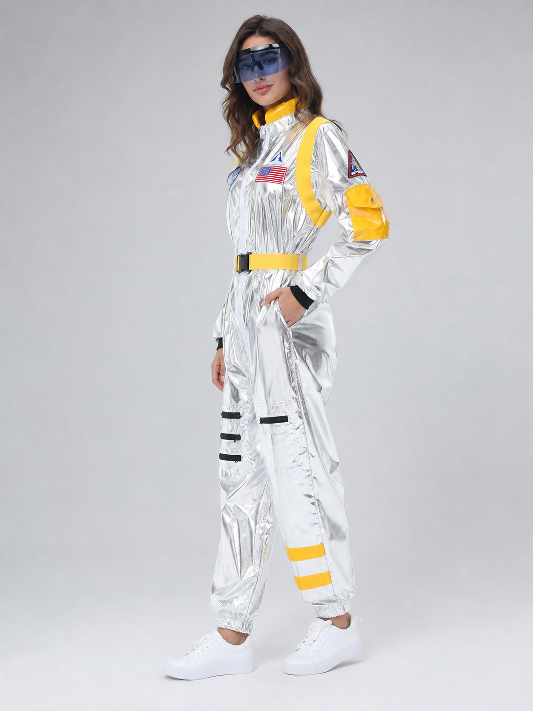 Silver Astronaut Jumpsuit for Cosplay