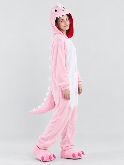 Pink Kigurumi Pajama with Voluminous Hood