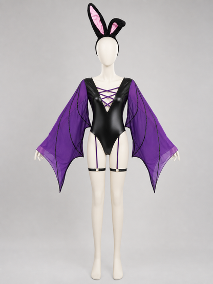 Bat Costume Cosplay — Black and Purple side view