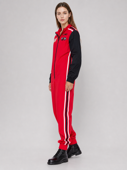 Motorsport-Style Jumpsuit with Flags