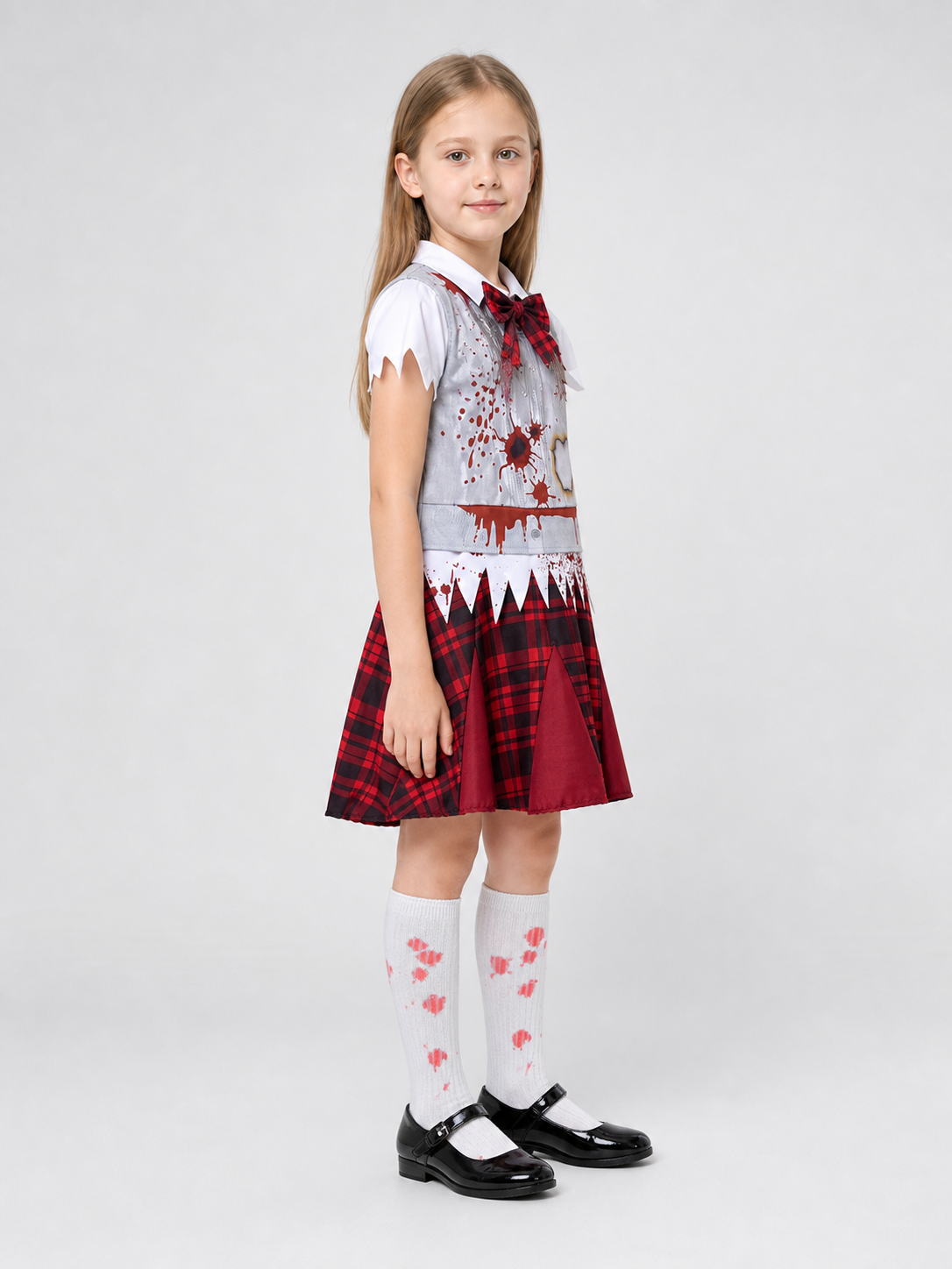 Zombie costume: top, skirt, and bow tie