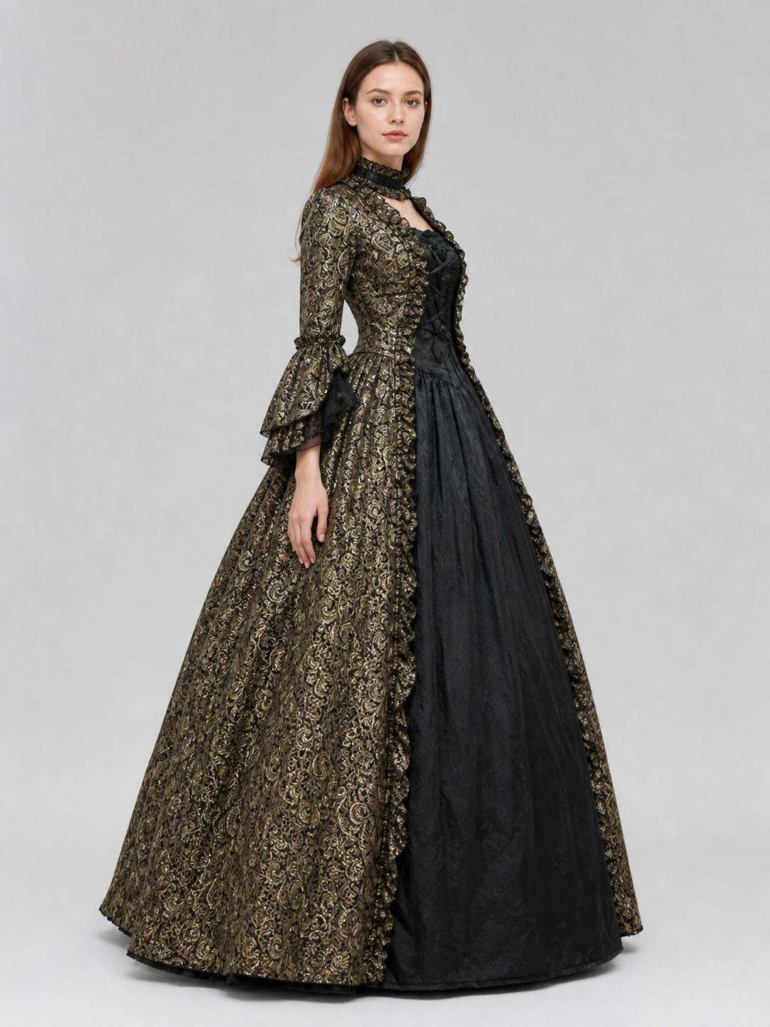 Long Victorian Gothic-Style Dress