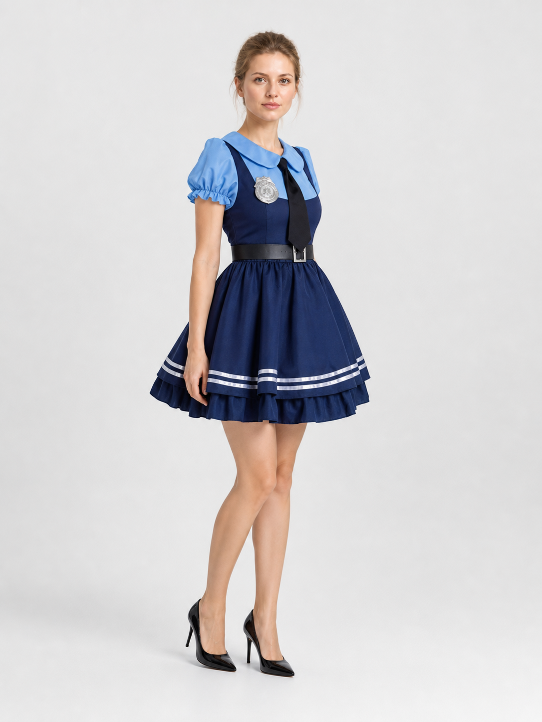 Judy Cosplay Costume, Dress with Accessories side view