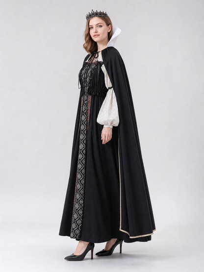 Queen Costume Dress with Cape and Crown