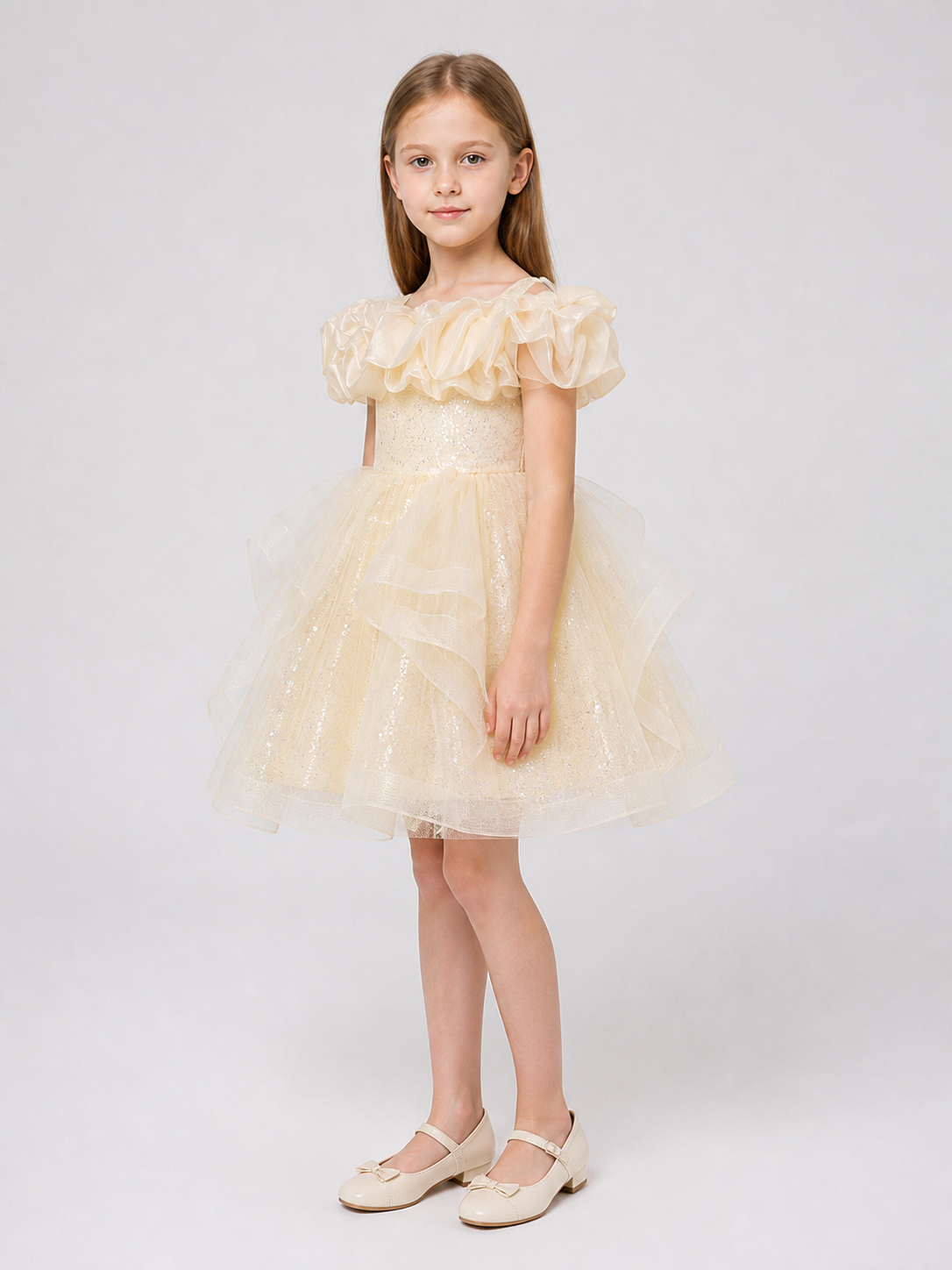 Festive Sequin Dress with a Full Skirt