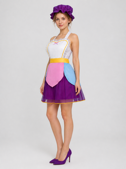Beauty and the Beast Cosplay Costume: Dress, Hat side view