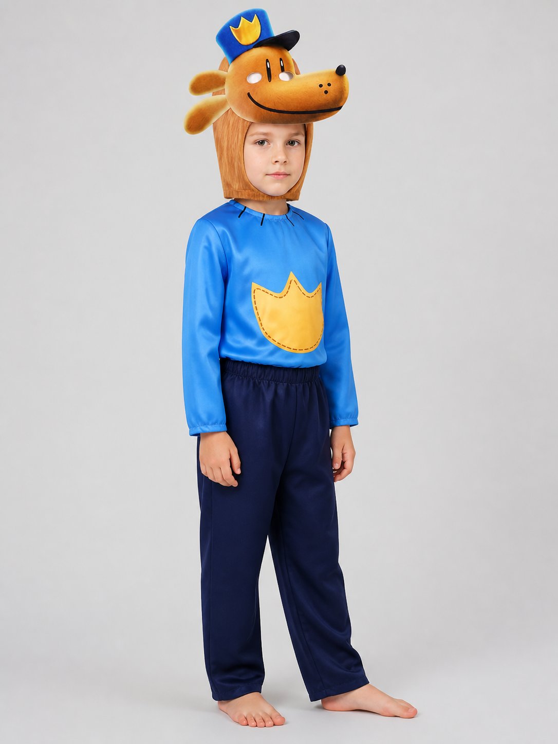 Dogman Cosplay Costume: Mask, Top, and Pants side view