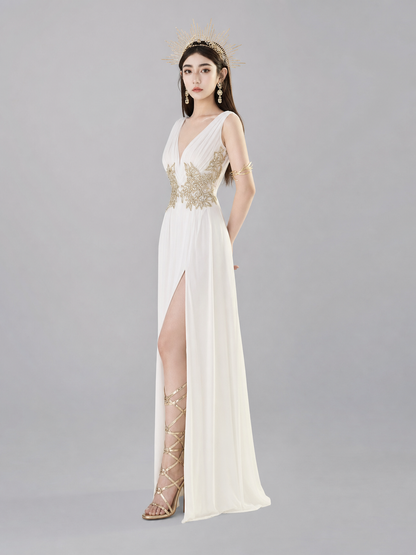Costume Maxi Dress with Crown and Slit