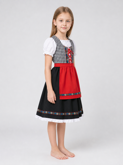 Folk-Style Carnival Dress with Bonnet